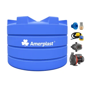 Estanque Vertical 3400 L + Kit Bomba 1 HP para 7/8 personas